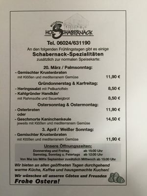 Menu photo 1 Hof Schabernack Schöllkrippen, BY