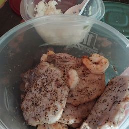 Pork chops,shrimp.