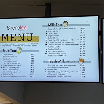 Sharetea - Menu - Bubble Tea Near Me - Houston, Texas