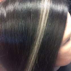 Hair Bliss - Dark Rich Brown with a Gorgeous Silver Stand!