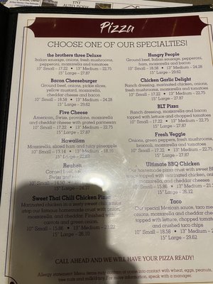 Menu photo 1 Brothers Three Marinette, WI