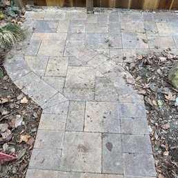 Custom shaped paver path. Custom shaped paver path.