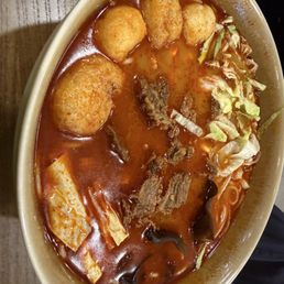 Spicy Mala Beef Brisket rice noodle soup