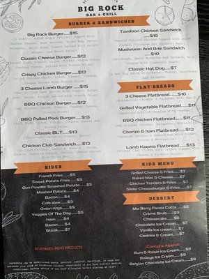 Menu photo 1 Big Rock Bar & Grill New Brighton, PA Menu photo 1 Big Rock Bar & Grill New Brighton, PA