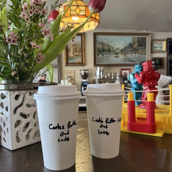Creme Coffee Shop - Two hot cookie butter latte - Coffee & Tea Near Me - Pomona, California Creme Coffee Shop - Two hot cookie butter latte - Coffee & Tea Near Me - Pomona, California