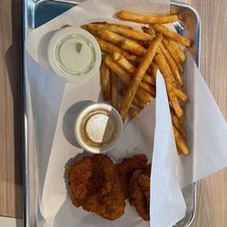 Daddy's Chicken Shack - "Daddy's Tenders" with fries and Jalapeño ranch/honey mustard.