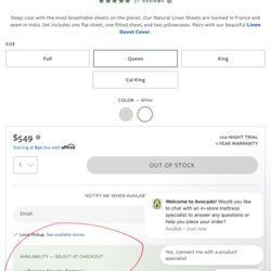 Avocado Green Mattress - Orange County - A green check mark under the word "availability" sure looks like the item is in stock.