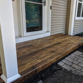 Starlily Design Studio, LLC - Hand painted faux wood panels on concrete - Interior Design Near Me Starlily Design Studio, LLC - Hand painted faux wood panels on concrete - Interior Design Near Me