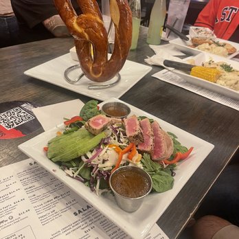 Woodson's Local Tap + Kitchen Grand Parkway - Giant pretzel, Asian Ahi tuna and chicken fried chicken - American Near Me - Spring, Texas Woodson's Local Tap + Kitchen Grand Parkway - Giant pretzel, Asian Ahi tuna and chicken fried chicken - American Near Me - Spring, Texas