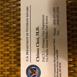 Dr. Chisoo Choi Veterans Outpatient clinic - His card