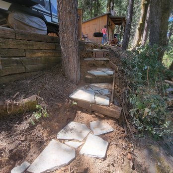 The Handy Couple - Some steps to the creek with a natural look. - Roofing Near Me The Handy Couple - Some steps to the creek with a natural look. - Roofing Near Me