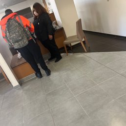 Rude front desk receptionist. Rude front desk receptionist.