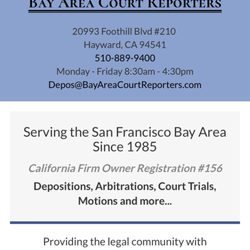 Bay Area Court Reporters - Celebrating 40 years in Business Since 1985