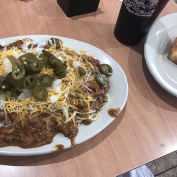 Freeway Cafe West - 3 way spaghetti with jalapeños and onions. Best chili I've tasted at a restaurant! - American Near Me - Tulsa, Oklahoma Freeway Cafe West - 3 way spaghetti with jalapeños and onions. Best chili I've tasted at a restaurant! - American Near Me - Tulsa, Oklahoma