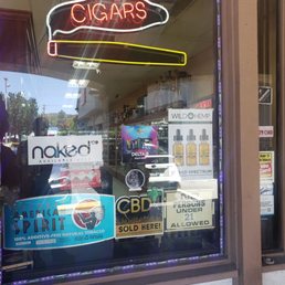Store front. With stickers of popular brands such as EZNITE, NAKED, etc