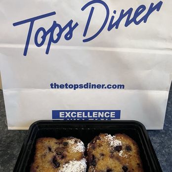 Tops Diner - The blueberry cornbread special.  Served warm with brown sugar crust and powdered sugar dusting. - Diners Near Me - East Newark, New Jersey