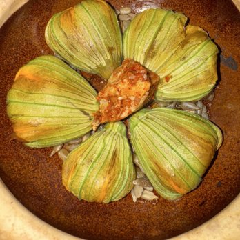 24 Suns - Squash blossoms stuffed with eggplant, probably the only favorite of the evening - Cocktail Bars Near Me - Oceanside, California 24 Suns - Squash blossoms stuffed with eggplant, probably the only favorite of the evening - Cocktail Bars Near Me - Oceanside, California