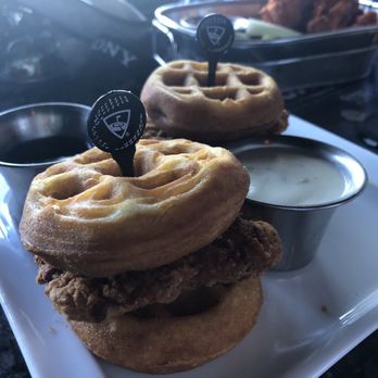 Topgolf - Chicken and waffle sliders - Golf Near Me - Roseville, California Topgolf - Chicken and waffle sliders - Golf Near Me - Roseville, California
