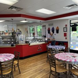 The interior of the caboose is very cute and very clean