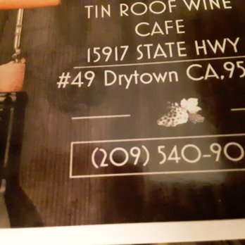 Tin Roof Bistro - Takeaway card with location and phone... - Wine Bars Near Me - Jackson, California Tin Roof Bistro - Takeaway card with location and phone... - Wine Bars Near Me - Jackson, California