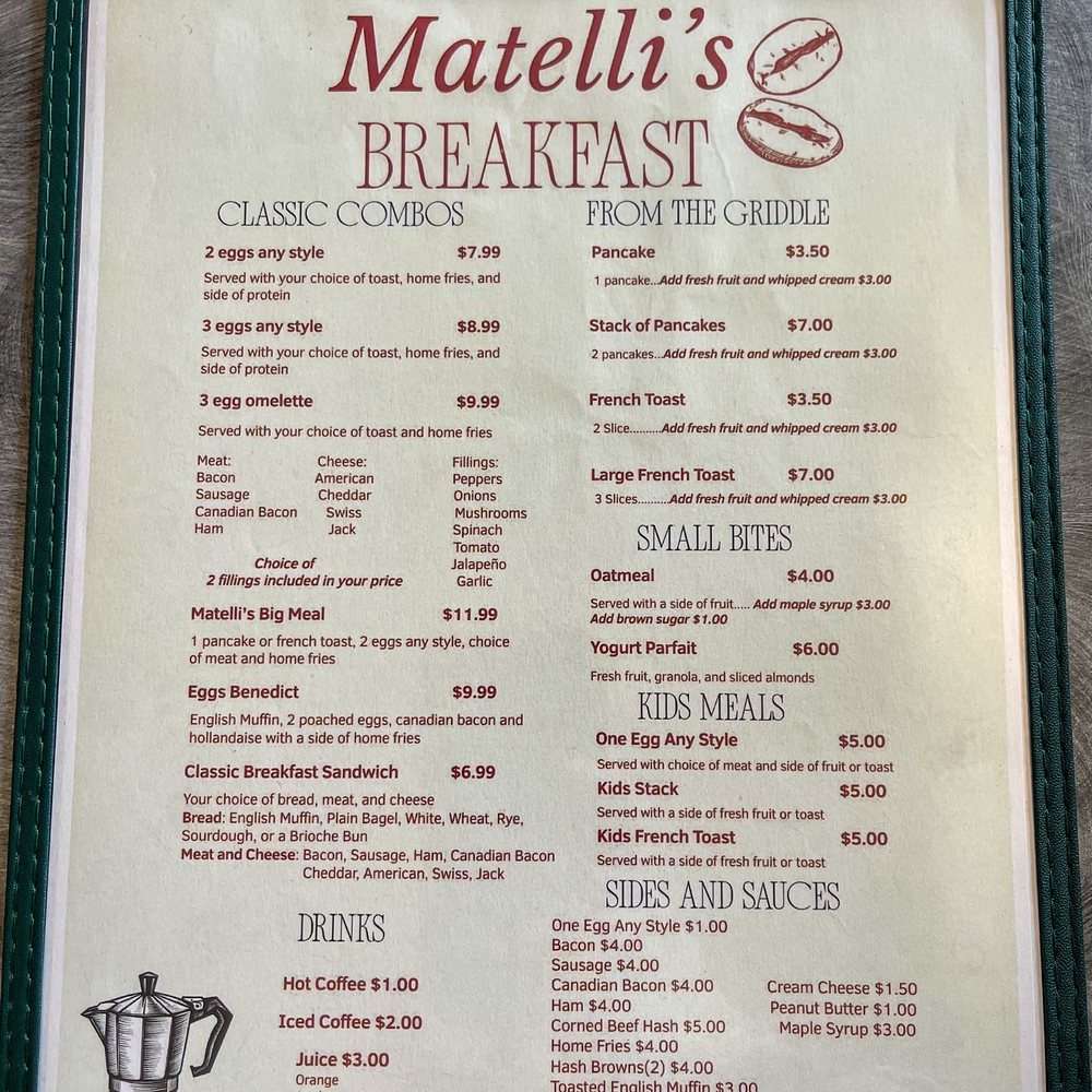 Matelli’s Taverna - Breakfast menu - Breakfast & Brunch Near Me - Salem, New York Matelli’s Taverna - Breakfast menu - Breakfast & Brunch Near Me - Salem, New York