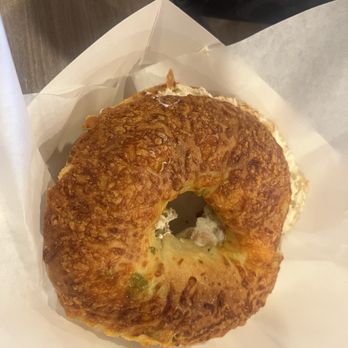 Bagel Nosh - Jalapeno cheddar bagel w/lox spread - Bagels Near Me - Gilbert, Arizona