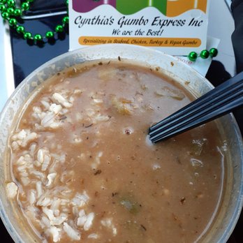 Cynthia's Gumbo Express - Chicken & Turkey Gumbo With brown Rice - Caterers Near Me