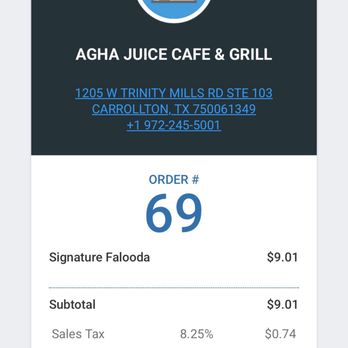 Agha Juice - The bill - Ice Cream & Frozen Yogurt Near Me - Carrollton, Texas Agha Juice - The bill - Ice Cream & Frozen Yogurt Near Me - Carrollton, Texas