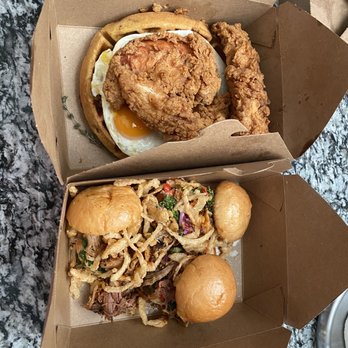 Whiskey Cake - Chicken & Waffles, 3 Pigs - New American Near Me - San Antonio, Texas Whiskey Cake - Chicken & Waffles, 3 Pigs - New American Near Me - San Antonio, Texas
