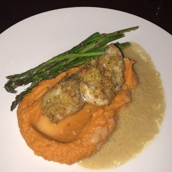618 - Macadamia Encrusted Grouper with Sweet Potato Puree - OUT OF THIS WORLD DELICIOUS - New American Near Me - Freehold Borough, New Jersey