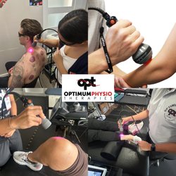 OPTIMUM PHYSIO Physical Therapy - Class 4 Infrared laser being used to target sore muscles and inflammation.