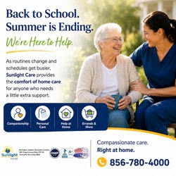 Sunlight Care - Supporting Seniors across South Jersey for over 14 years.
