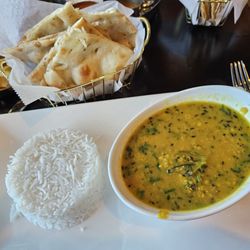 Kumar's Authentic Indian Kitchen - Dal of day,, Toor with naan.