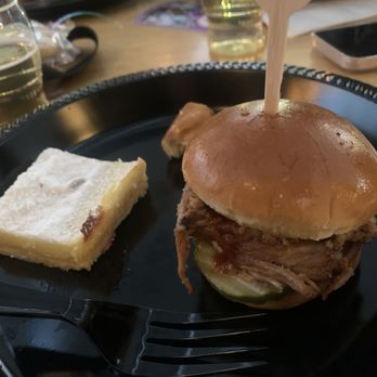 Hundred Mile Brewing - Pork Slider, Lemon Bar...missing were the pretzels and cheese - already eaten before the pic. :) - Brewpubs Near Me - Tempe, Arizona Hundred Mile Brewing - Pork Slider, Lemon Bar...missing were the pretzels and cheese - already eaten before the pic. :) - Brewpubs Near Me - Tempe, Arizona