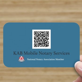 Kerri Bacon Mobile Notary Services - Back of business card, QR links to my social media page - Notaries Near Me Kerri Bacon Mobile Notary Services - Back of business card, QR links to my social media page - Notaries Near Me
