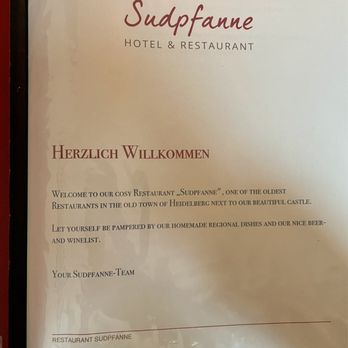Restaurant Sudpfanne - Menu - German Near Me - Heidelberg, BW