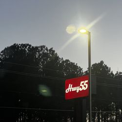Hwy 55 Burgers Shakes & Fries - Road sign
