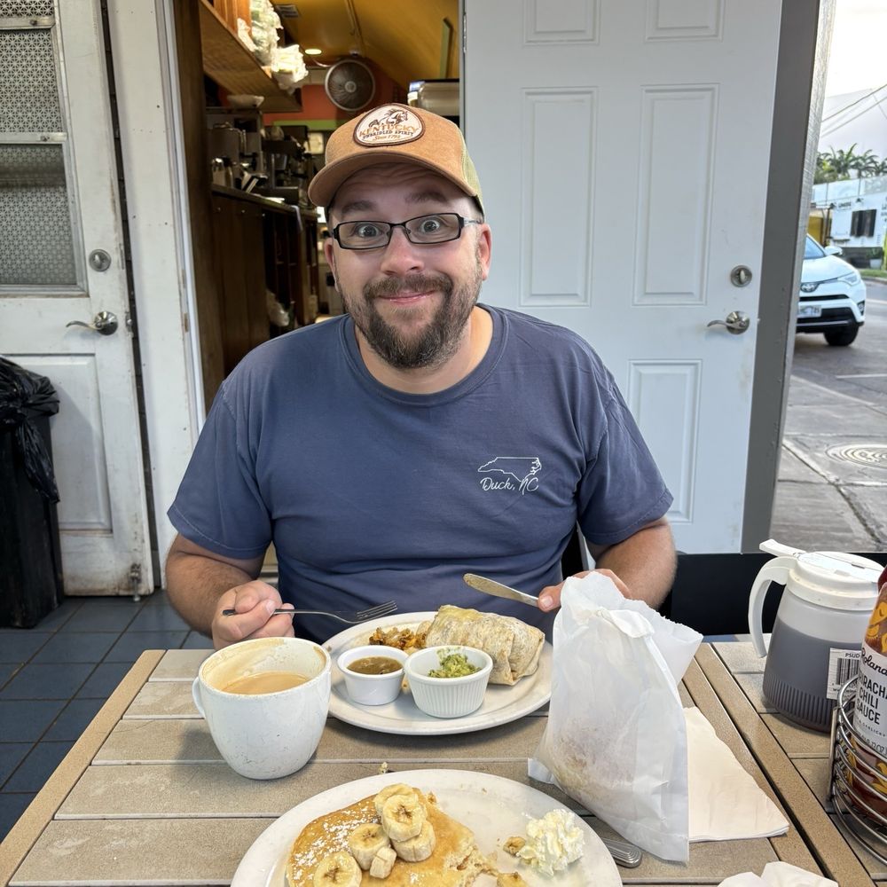 Kihei Caffe - Banana pancakes and special breakfast item- pork burrito - Hawaiian Near Me - Kihei, Hawaii Kihei Caffe - Banana pancakes and special breakfast item- pork burrito - Hawaiian Near Me - Kihei, Hawaii