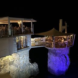 At night