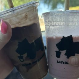Chocolate lover and strawberry banana smoothie. Chocolate lover and strawberry banana smoothie.