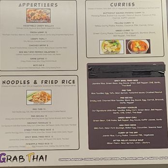 Grab Thai - Menu - Thai Near Me - San Jose, California