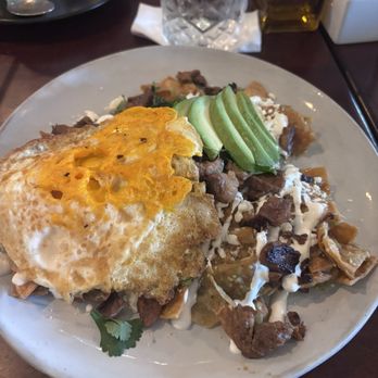 Let’s Yolk About It - Chilaquiles with carne asada - Breakfast & Brunch Near Me - Long Beach, California