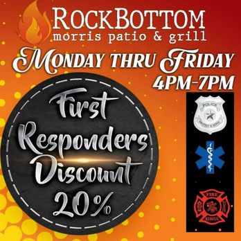 Rockbottom Morris Patio & Grill - First Responders 20% Off
Monday thru Friday 4pm-7pm - Burgers Near Me - Morristown, New Jersey Rockbottom Morris Patio & Grill - First Responders 20% Off
Monday thru Friday 4pm-7pm - Burgers Near Me - Morristown, New Jersey