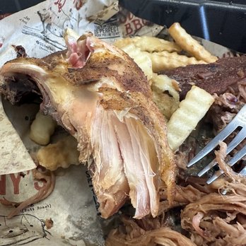 Sonny's BBQ - My chicken jerky. So dry and hard. Not enough sauce came with my order to swallow this. - Barbeque Near Me - Lexington, Kentucky