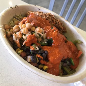 The Mexican Camel - Rice bowl with harissa, chicken, and toppings - Mediterranean Near Me - Orlando, Florida