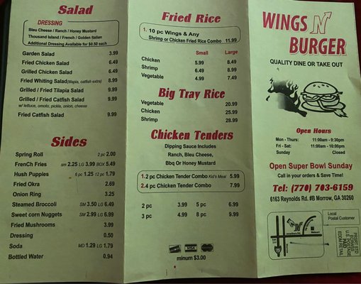 Menu photo 3 Wing N Burger Morrow, GA Menu photo 3 Wing N Burger Morrow, GA