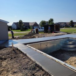 Northern Ohio Pool and Spa - Concrete work on a liner install! Extra concrete work added!!!