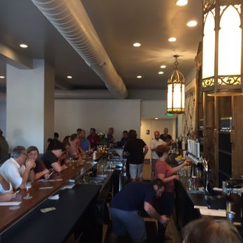 Vis Major Brewing - Main room -- cool Art Deco lamps! - Breweries Near Me - Omaha, Nebraska