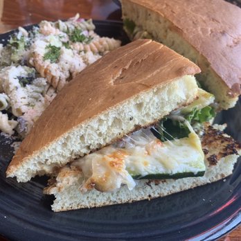 Broadway Heights - Roasted vegetable sandwich with pasta salad - New American Near Me - Chico, California