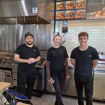 Wayback Burgers - Zack and the crew at wayback burgers. - American Near Me - Eugene, Oregon